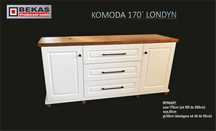 Śliczna KOMODA 170` (2D-3S) LONDYN Biała Blat Dąb Producent BEKAS
