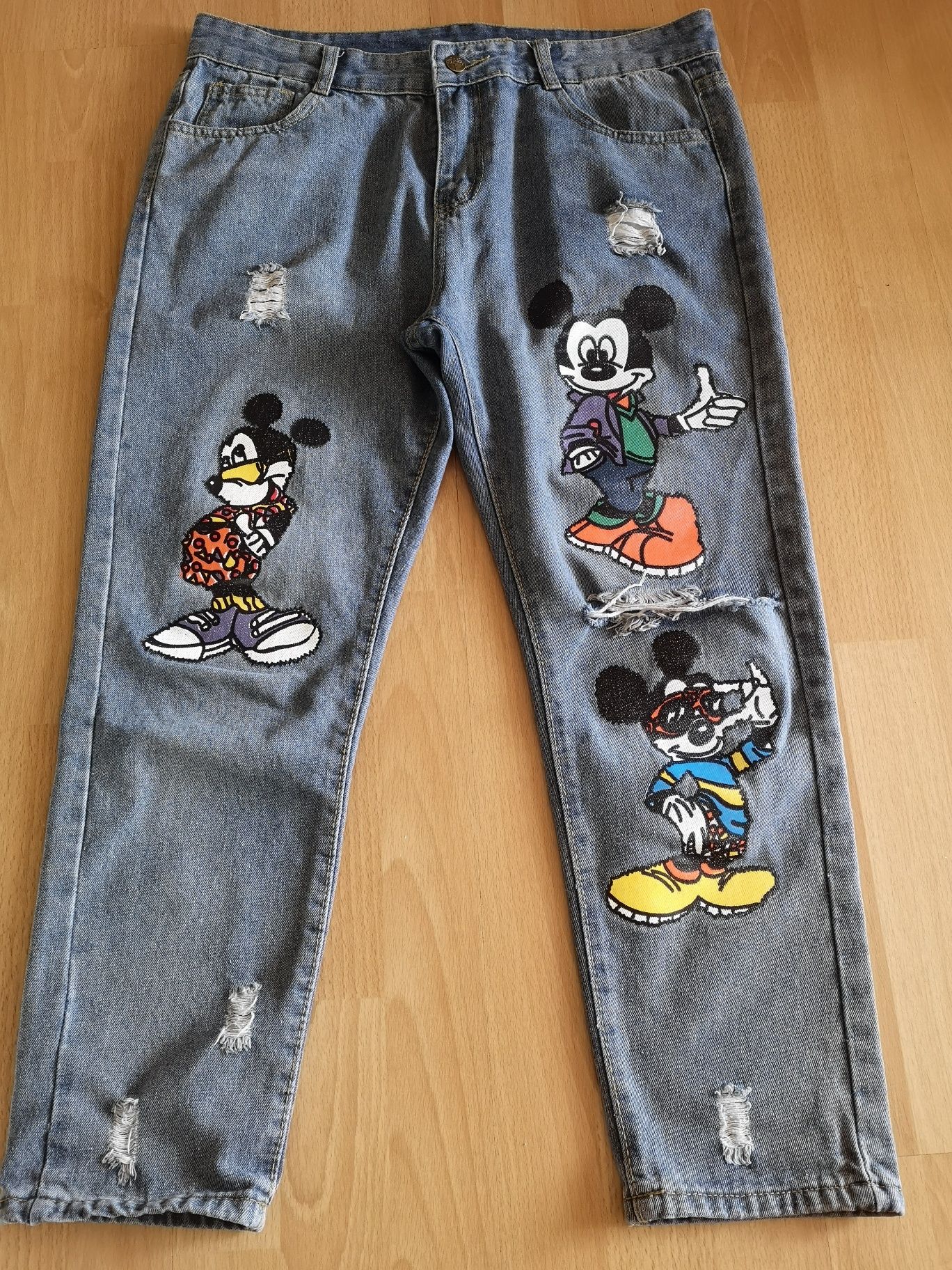 Spodnie jeans Mickey rozmiar L