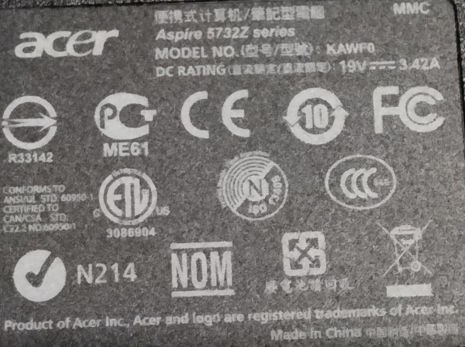 Продам ноутбук Acer Aspire 5732Z