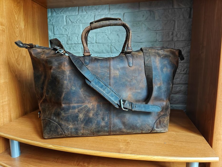 Torba podróżna skórzana styl Vintage, Nubuk, nowa, jak Beltimore