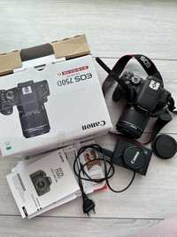 Lustranka Canon EOS 750D + objektyw +karta 64 GB