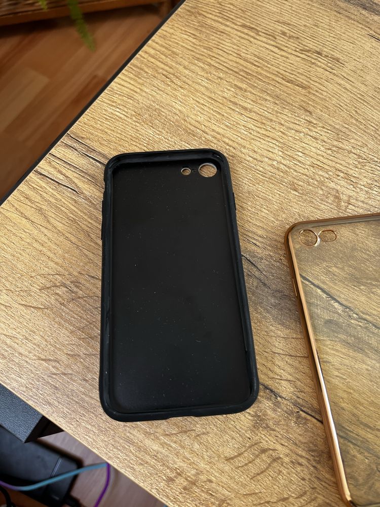 Case Etui przeźroczyste zamszowe jak nowe! Apple Iphone 7 8! Zestaw!