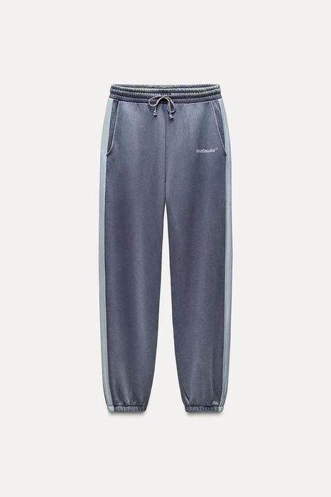 Костюм zara худі з написом та смугами
