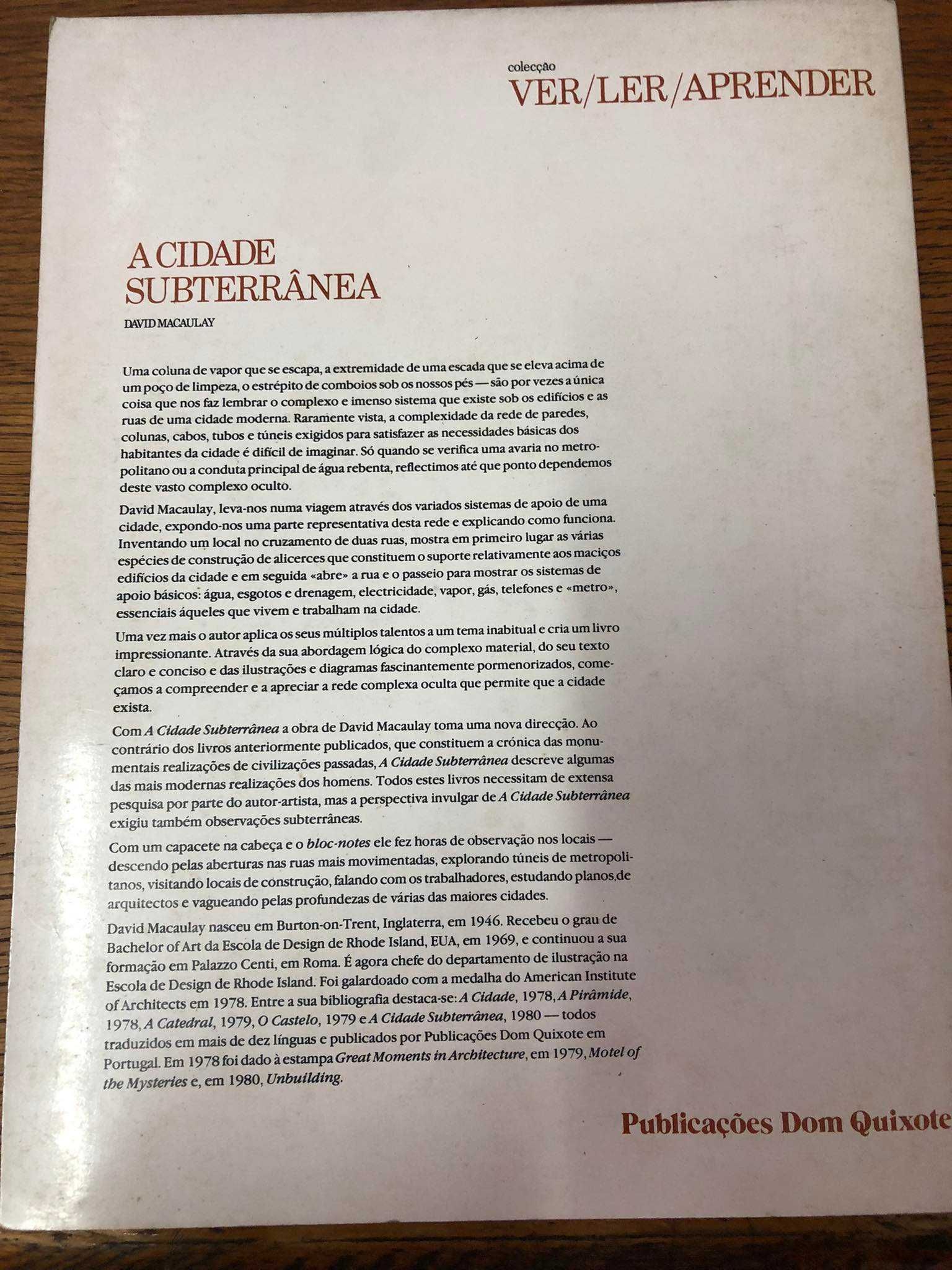 2 livros A Cidade Subterrânea e A Catedral  - David Macaulay