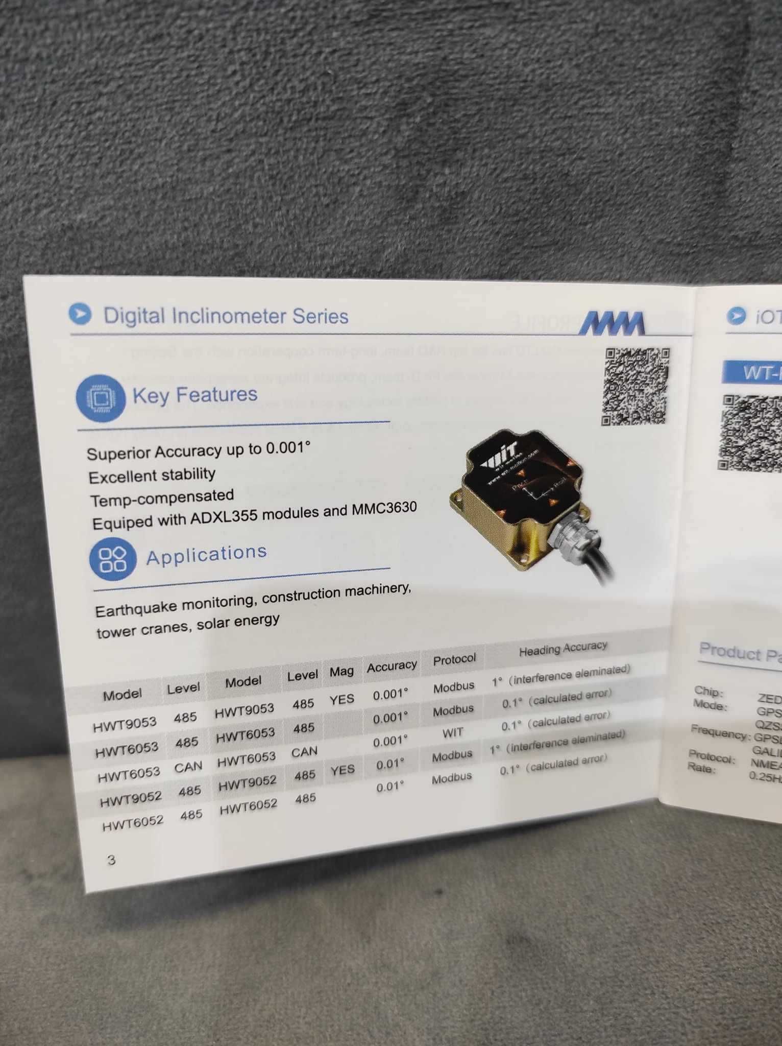 Akcelerometr Bluetooth + inklinometr BWT901CL MPU9250  9-osiowy