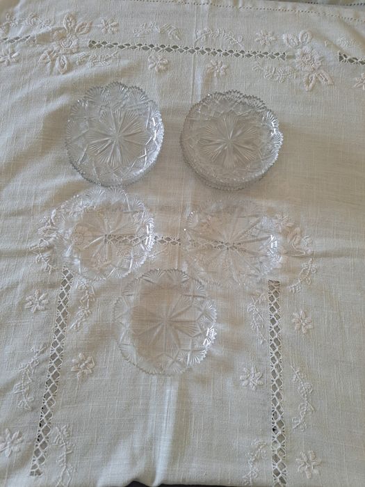 14 pratos/taças sobremesa cristal