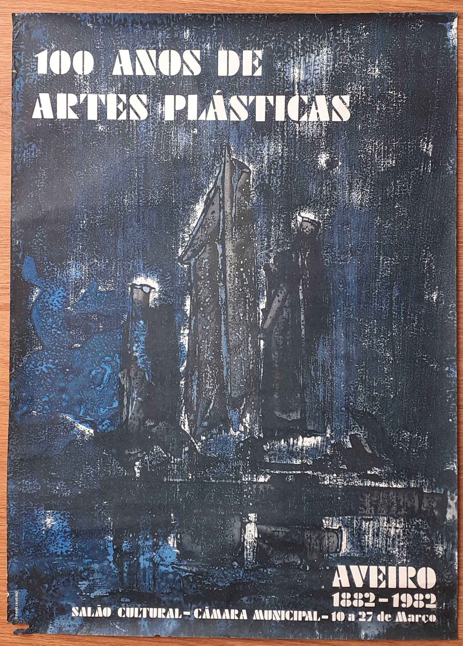 100 Anos de Artes Plástica - Cartaz / Poster Aveiro 1982 50x70 cm