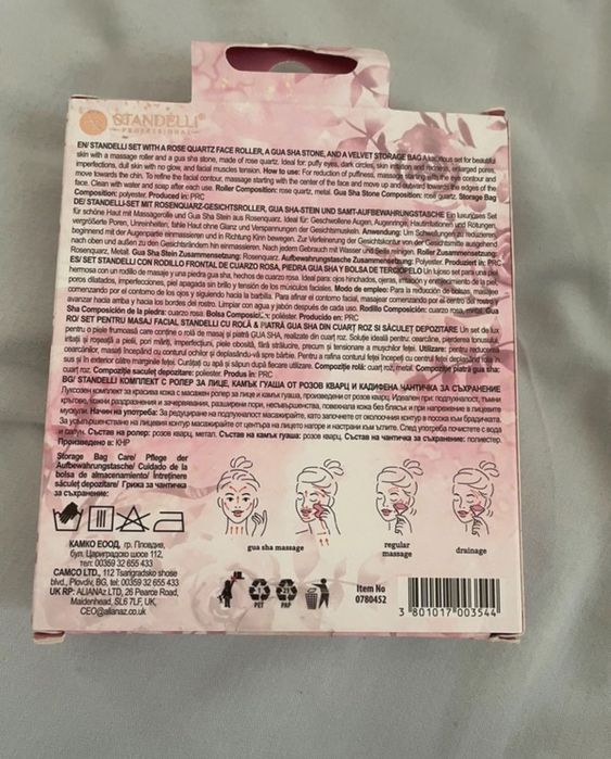 Rolo facial + pedra de quartzo gua sha