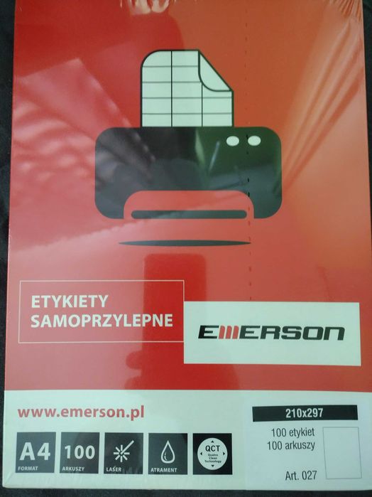 Etykiety samoprzylepne Emerson 210×297 A4