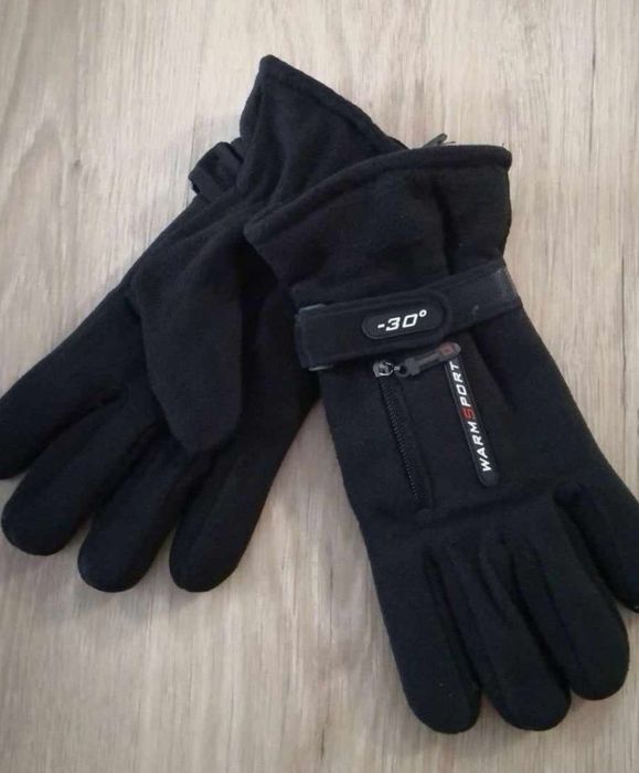 Rękawiczki polarowe ocieplane zimowe męskie ciepłe