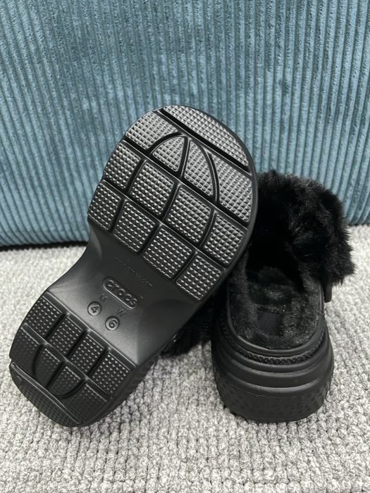 Klapki damskie Crocs Stomp Lined Clog r. 36-37 d. 6 NOWE Czarne