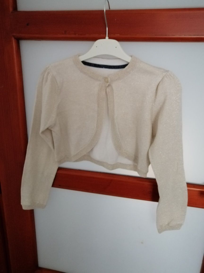 Sweterek bolerko błyszczący rozmiar 122 128 dziewczęcy