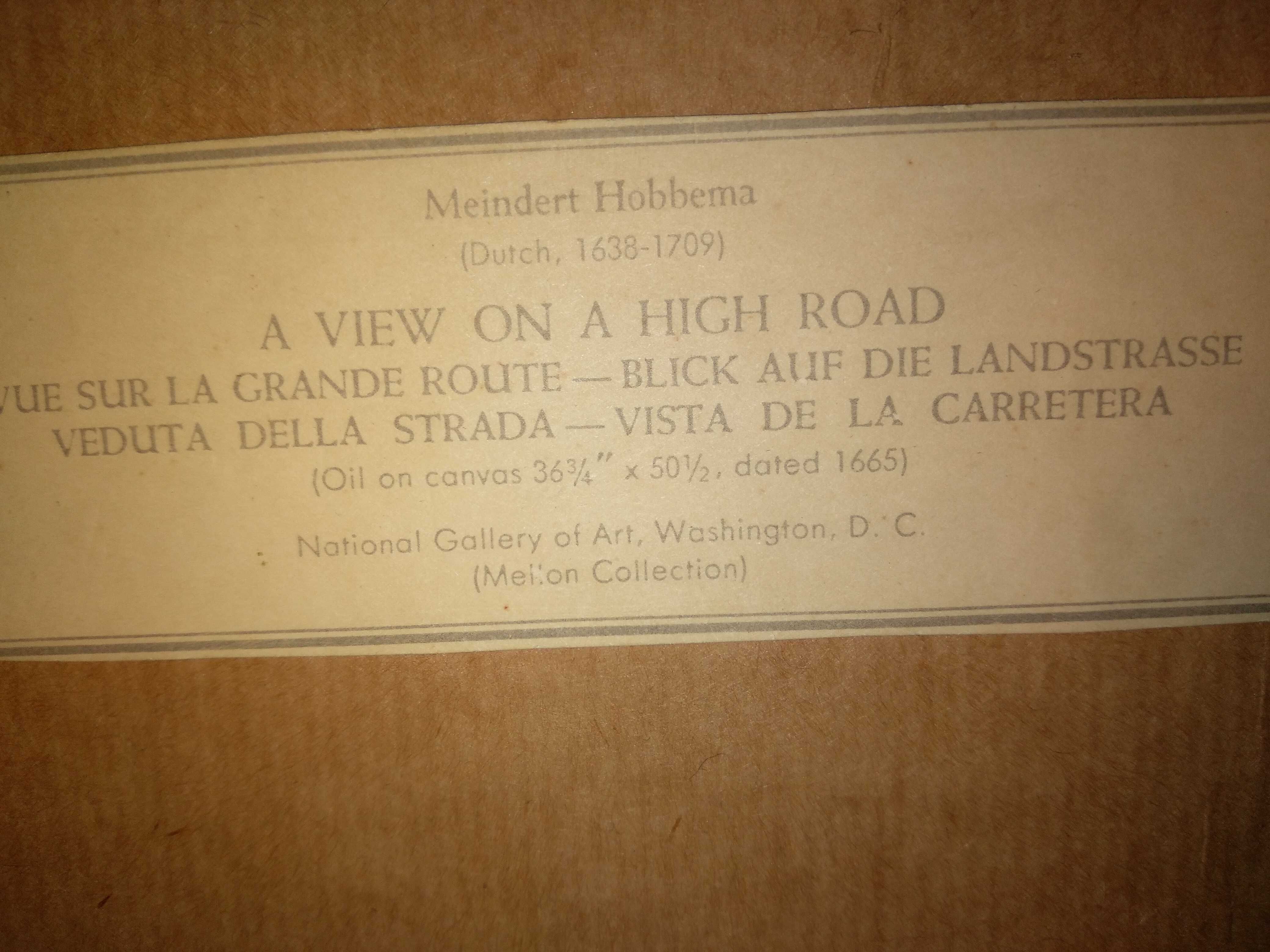 "A view on a high road" Quadro de Meindert Hobbema