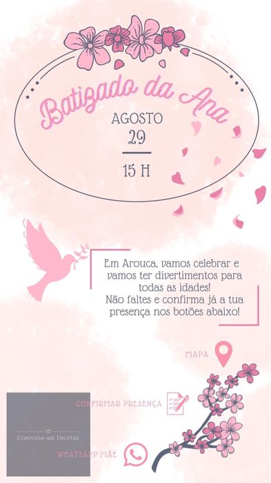 Convite Digital Interativo WhatsApp - Casamento, Batizado, Aniversario