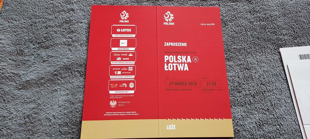 Zaproszenie Kolekcjonerskie Polska - Łotwa