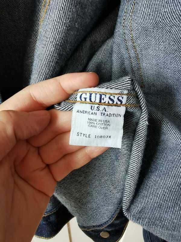 GUESS vintage jeansowa kurtka 4XL, made in USA, unikat, unisex