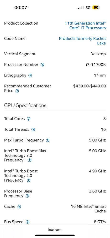 i7 11700k procesor