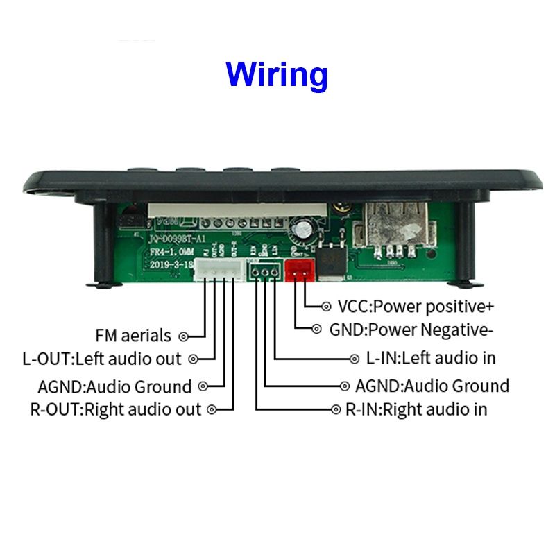 МР3 декодер FM Bluetooth USB TF AUX модуль с усилителем пультом