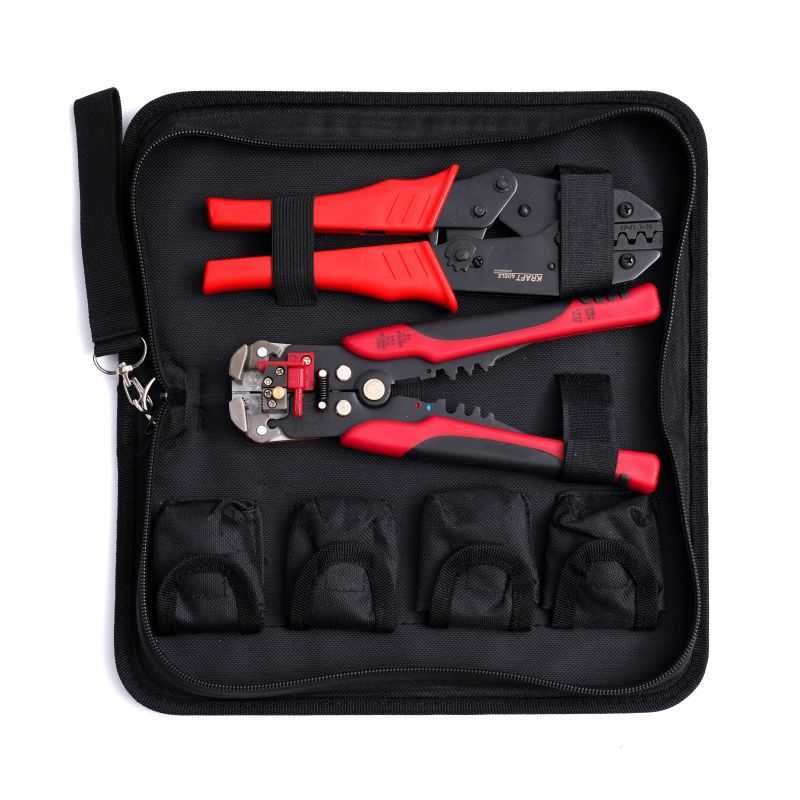 KRAFT&DELE Zestaw Szczypce Zaciskarka Do Konektorów Etui Kabli KD10693