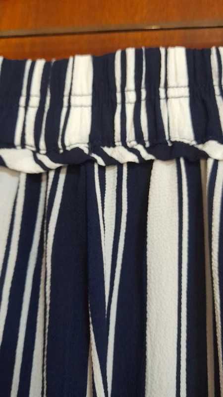 Pantalonas às riscas azuis e brancas - tam. L