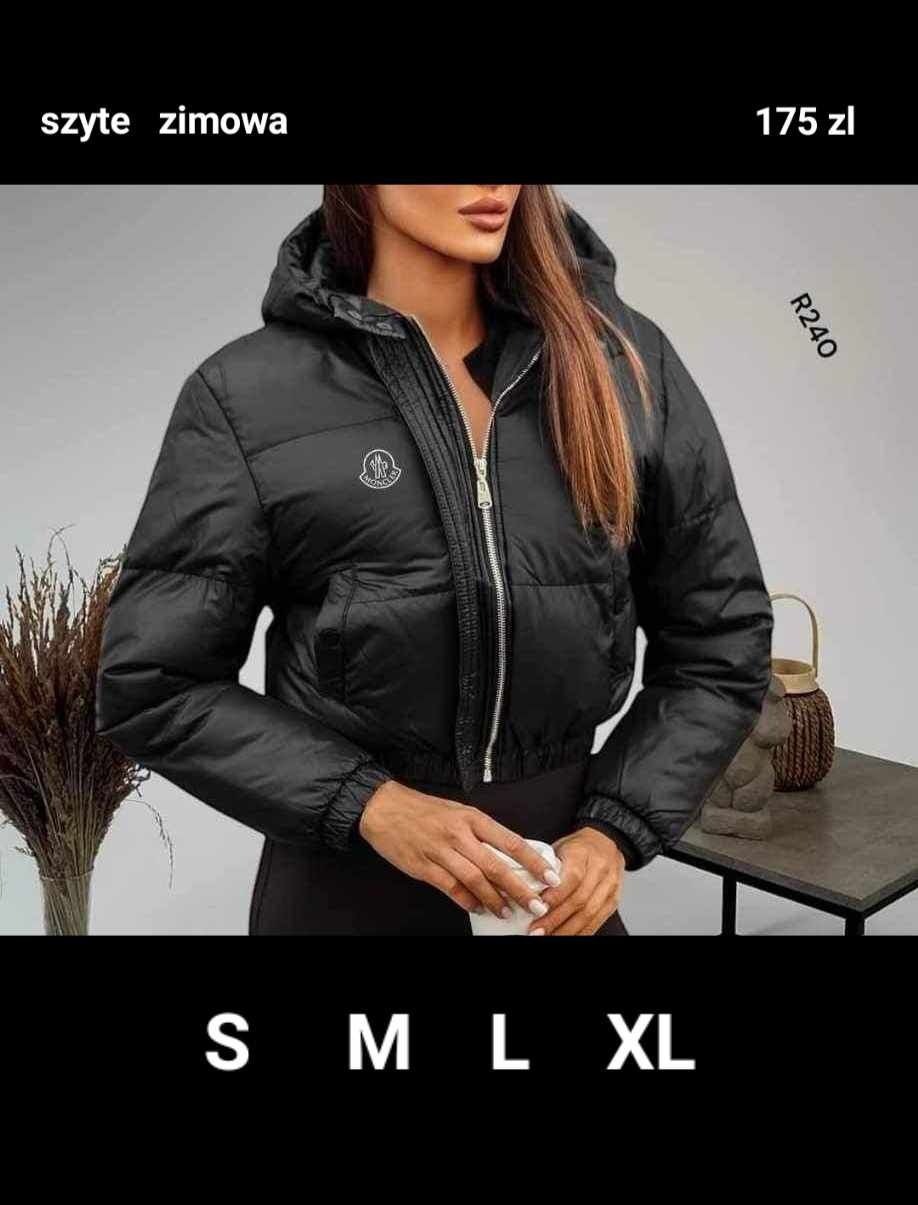 Nowa kurtka Damska Zimowa szyte logo S M L XL Różne modele.