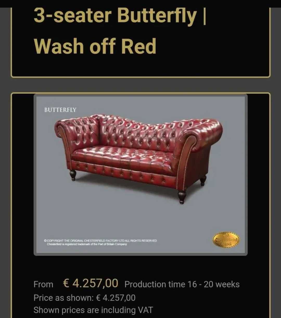 Sofa chesterfield butterfly