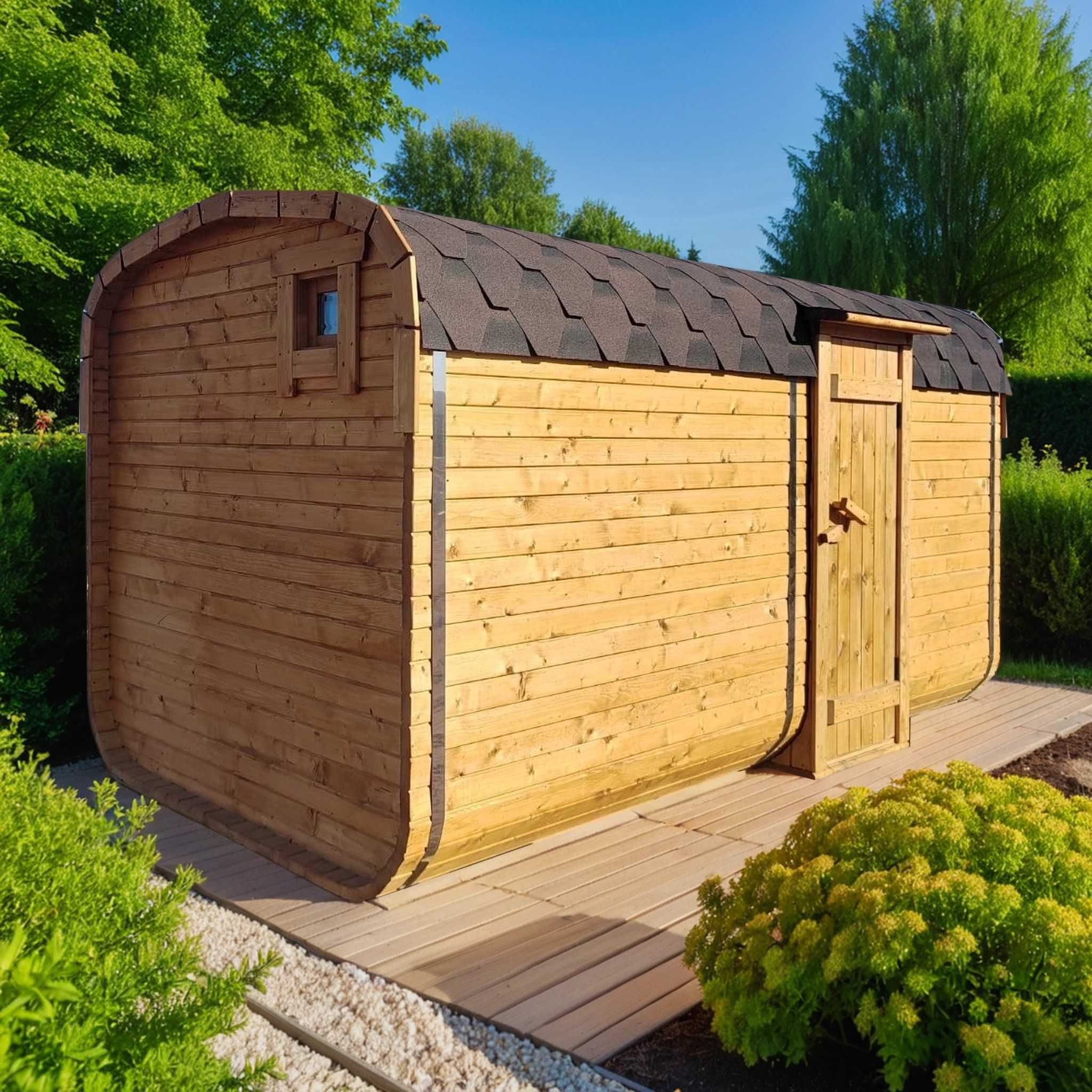 Sauna 2x4 m Ogrodowa Beczka – Fińska Ruska Bania z Piecem - Producent