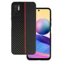 Tel Protect CARBON Case do Xiaomi Redmi Note 10 5G Czarny z czerwonym