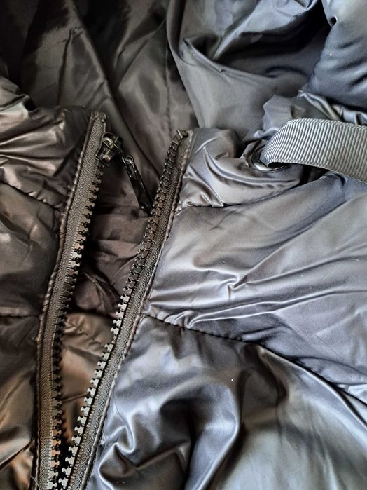 Kurtka angielska pikowana sportowy styl kaptur z liskiem 52/54