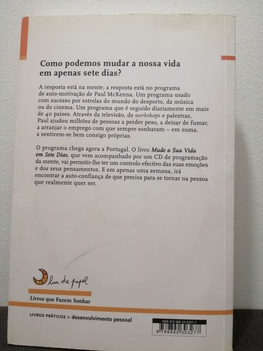 Livro Mude a sua vida em sete dias, Paul McKenna