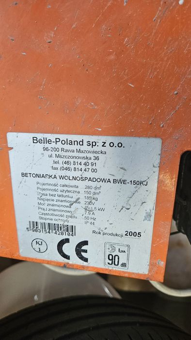 Betoniarka BWE 150 KJ