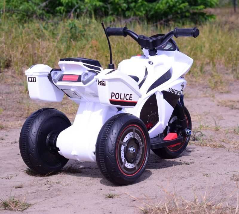 Autko motor MOTOREK POLICYJNY na akumulator trójkołowy dla dzieci