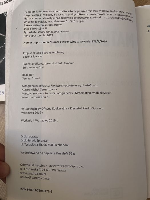Matematyka 1 o. e. Pazdro z. rozszerzony Podręcznik i zbr. Zadań