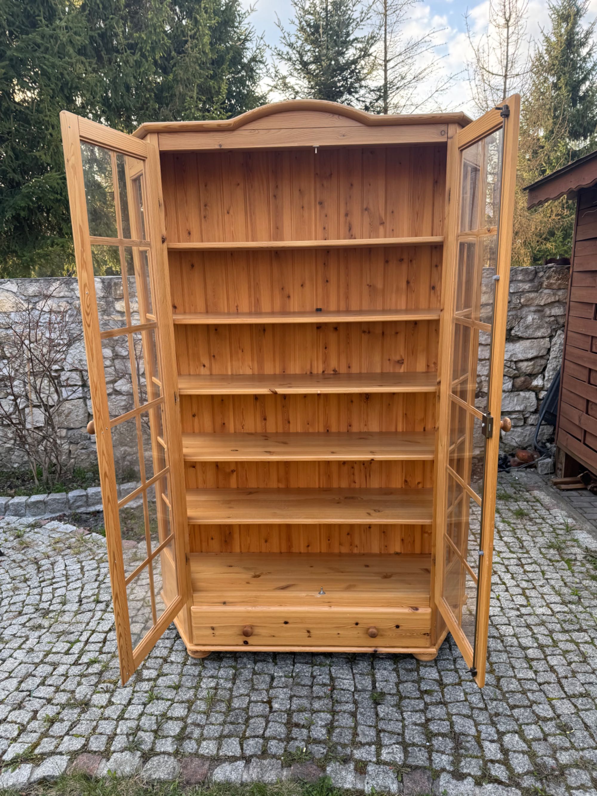 Biblioteczka witryna gablota serwantka sosnowa lite drewno Dania