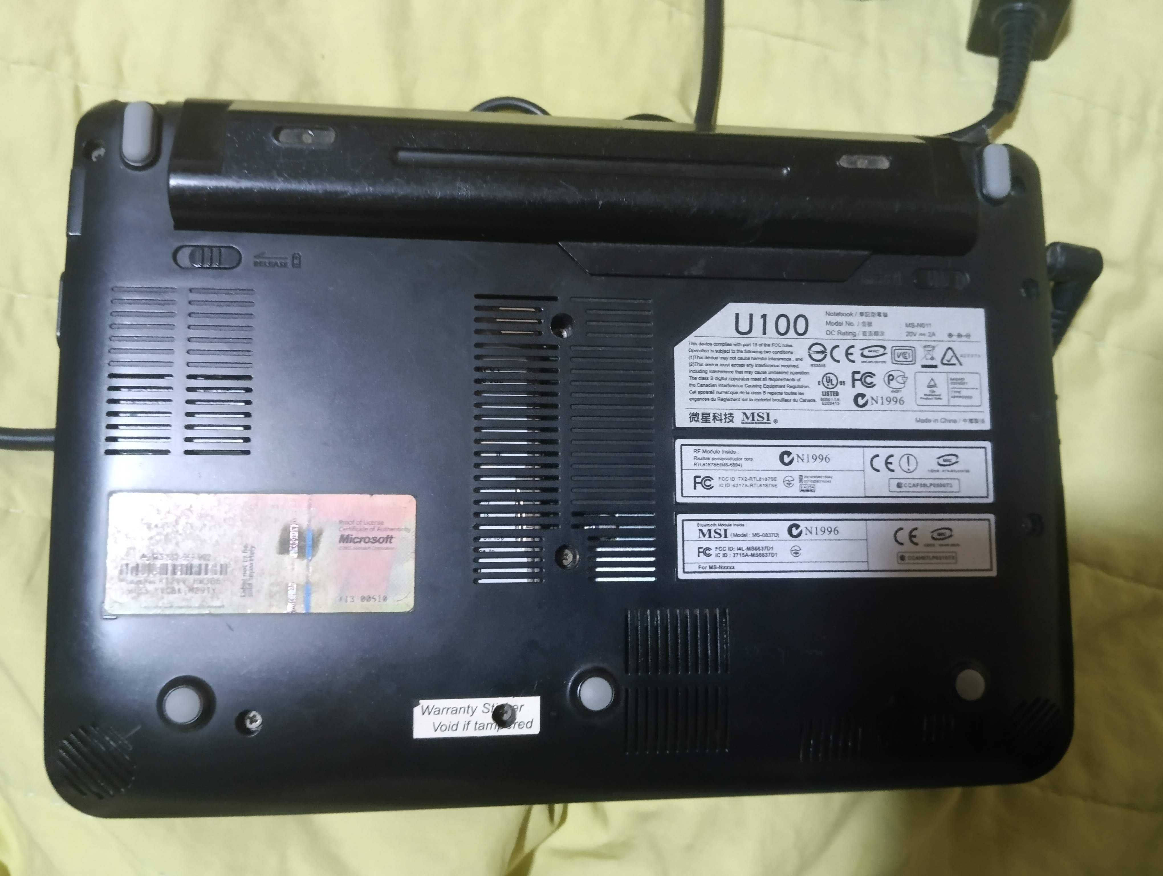 Продам ноутбук нетбук MSI U100