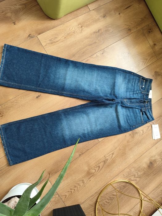 Spodnie jeansowe damskie wide LED firmy hm