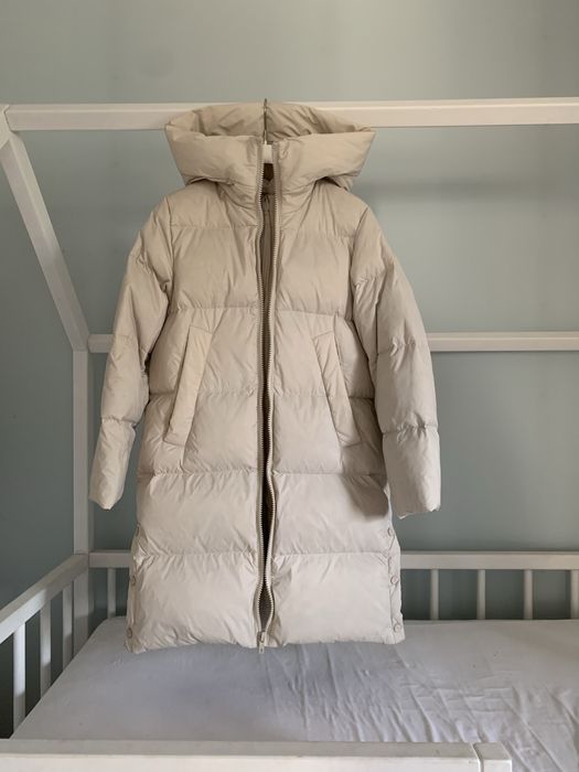 Płaszcz puchowy Zara kurtka pikowana zimowa XS|S