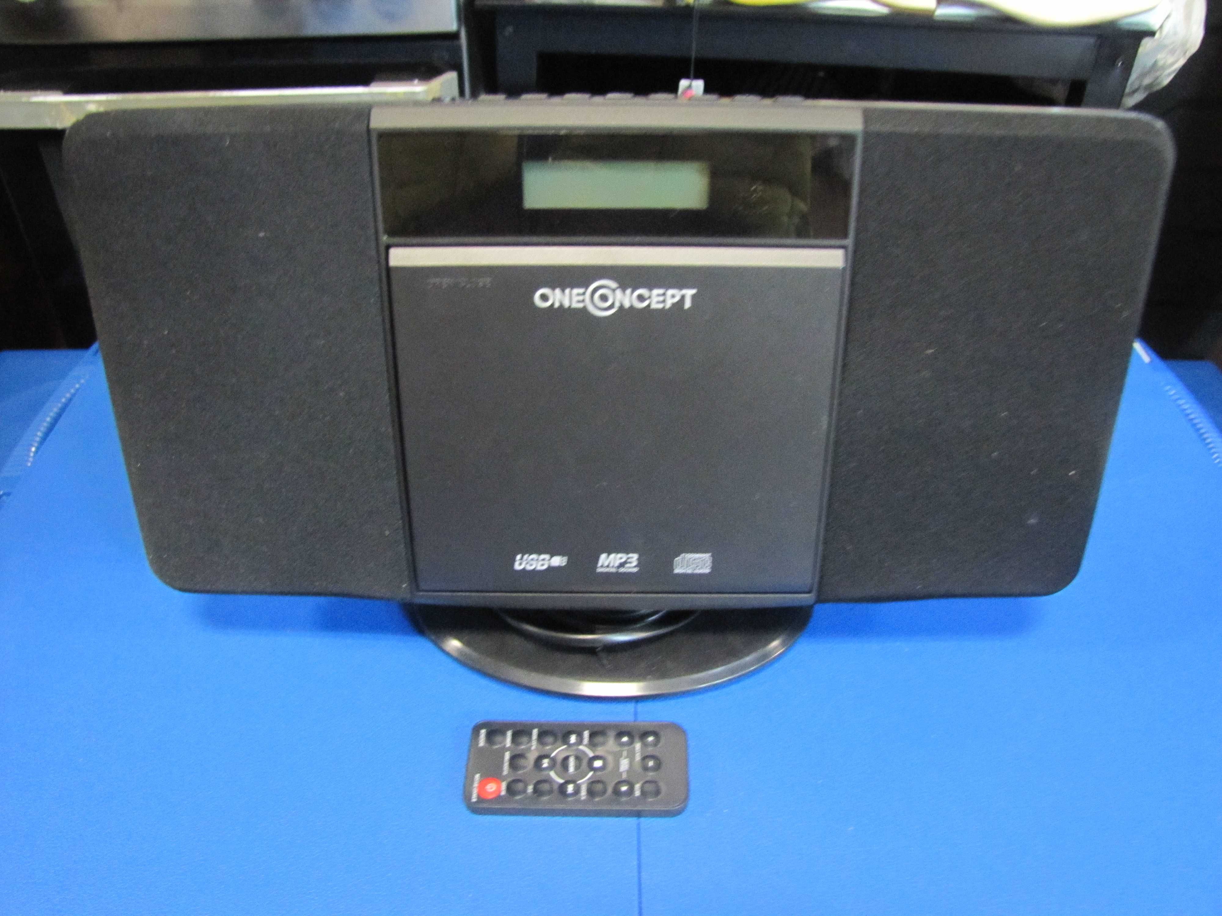 Radio mini Wieża stereo CD MP3 USB radio OneConcept V-13 czarna pilot