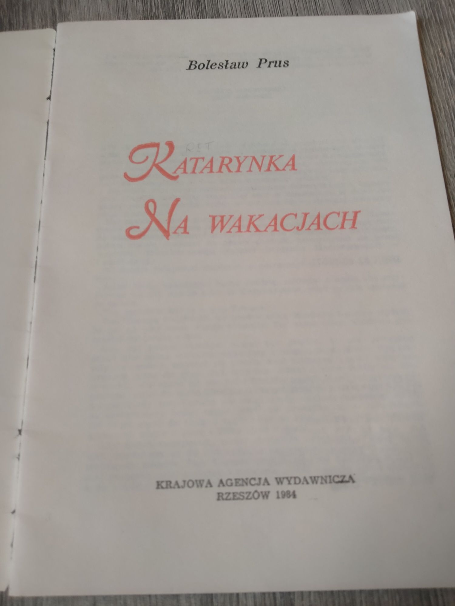 Bolesław Prus Katarynka Na wakacjach
