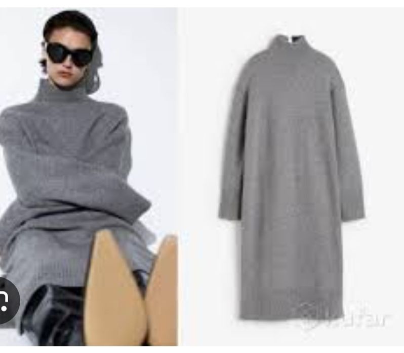 Вязаное тёплое платье оверсайз