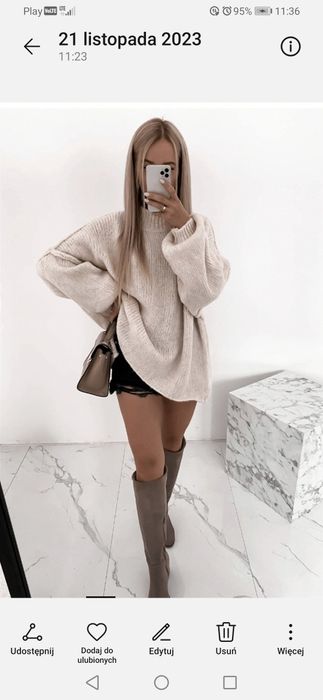 Beżowy sweter damski