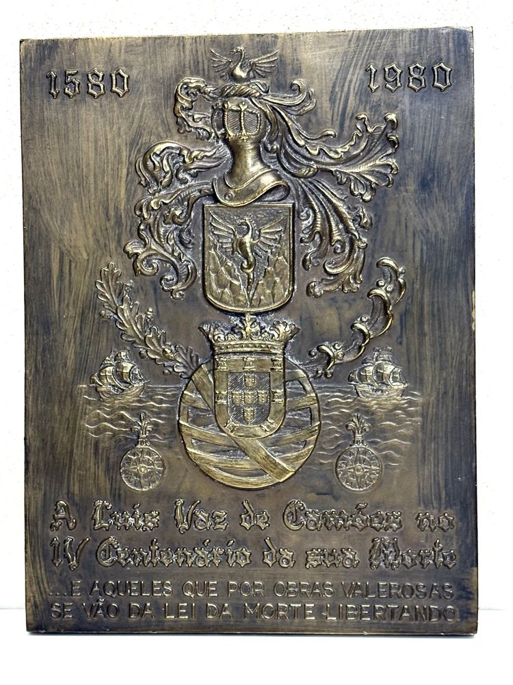 Antigas medalhas comemorativas em bronze Camões 1580 até 1980