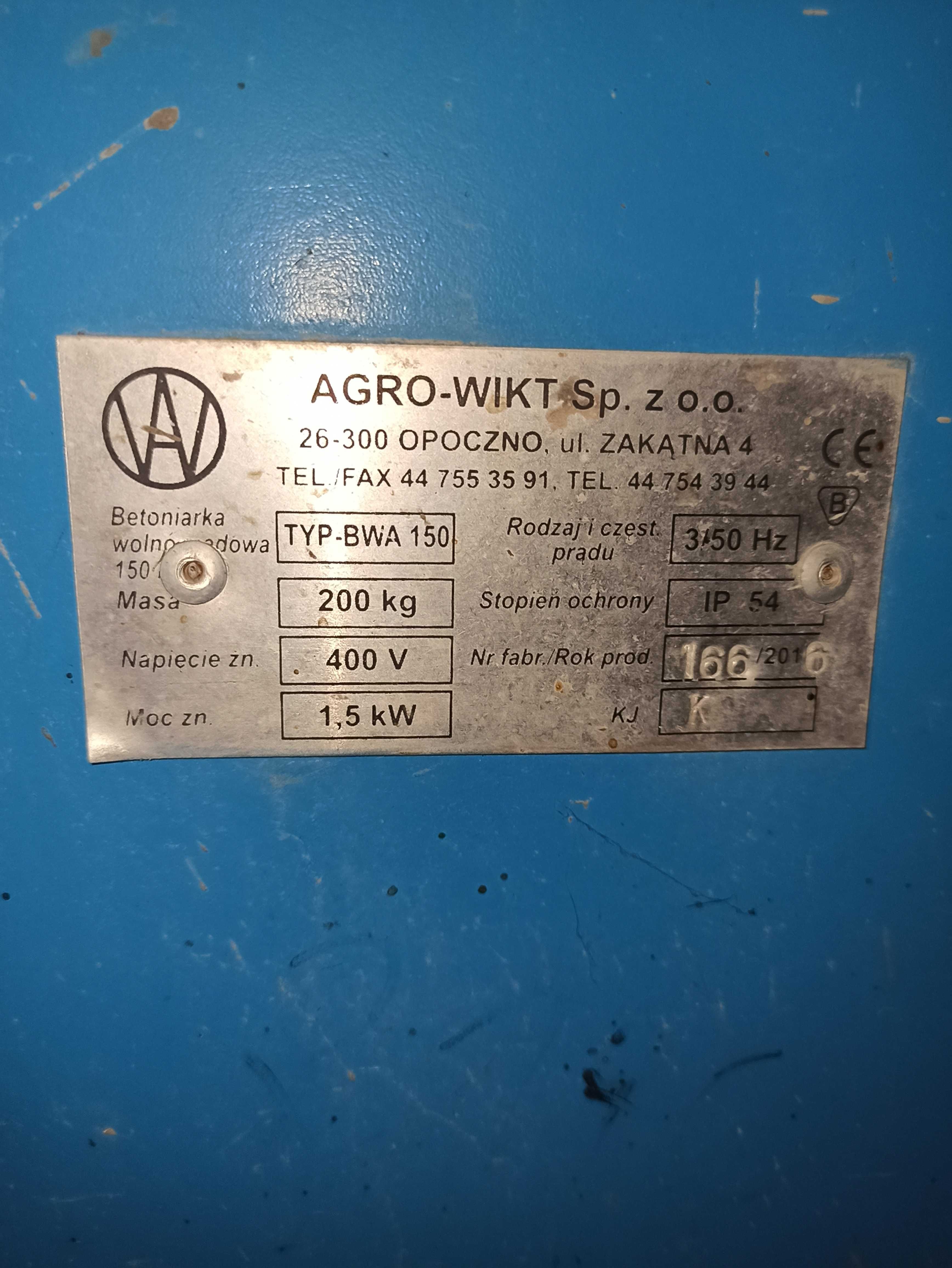 Betoniarka Agro-Wikt 260L