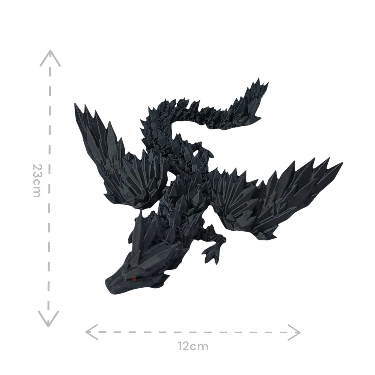 Kryształowy Smok ze Skrzydłami Mini, 23cm, Figurka Przegubowa,19A4S