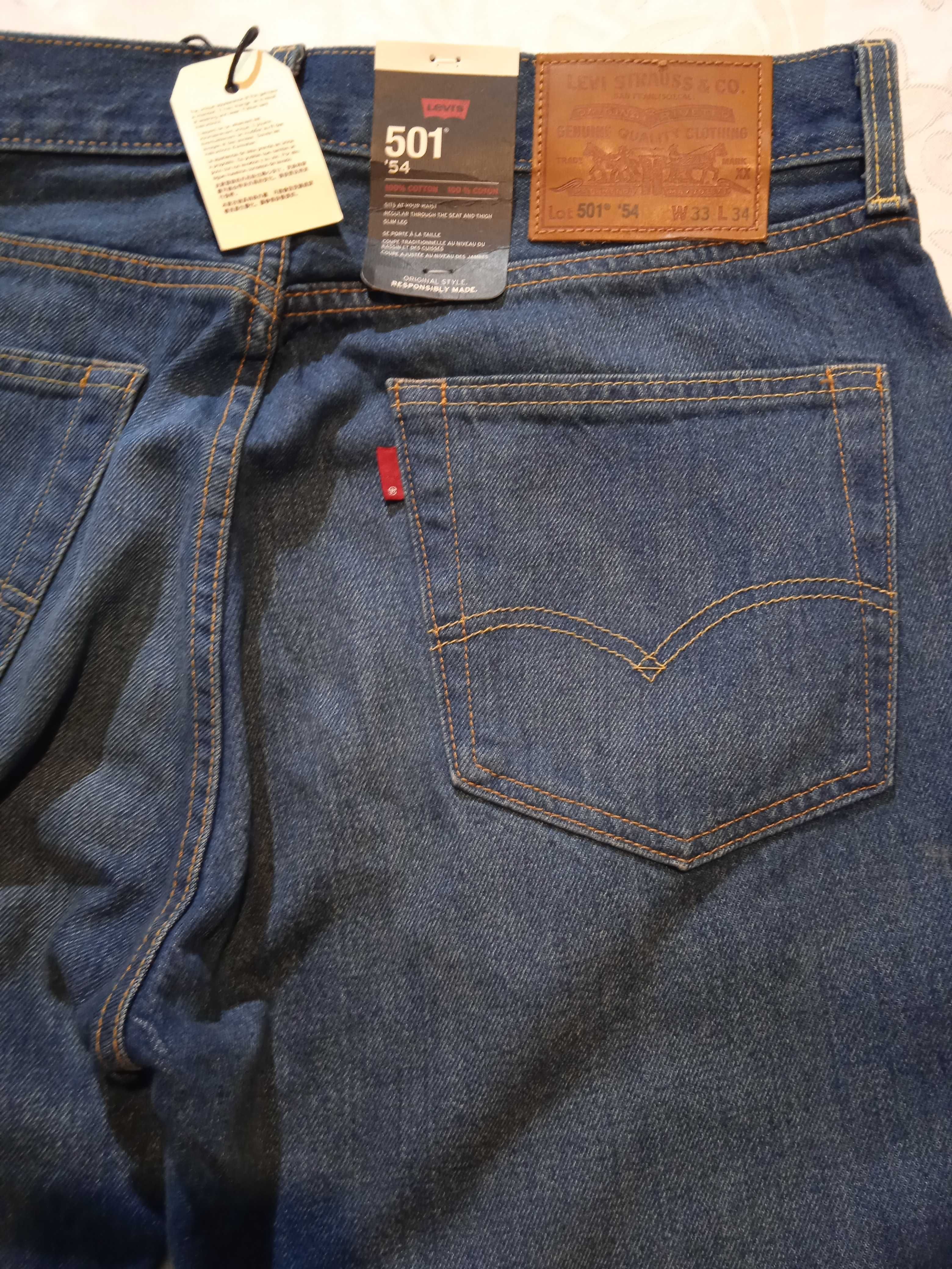 Levis 501 Slim '54 Premium Nowe spodnie jeansy W33 L34