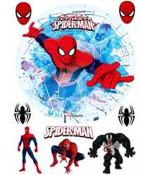 opłatek na tort spiderman zestaw postacie