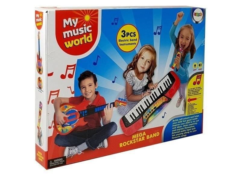 muzyczny 3 w 1 gitara keyboard mikrofon
