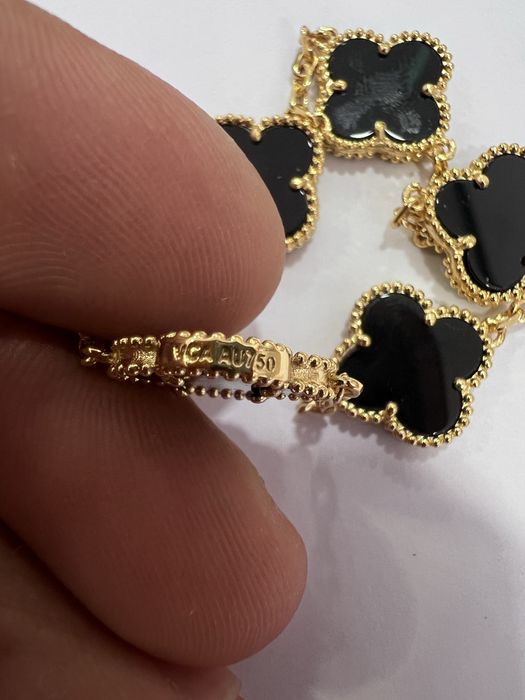 Pulseira Vintage Alhambra, 5 motivos banhada Ouro