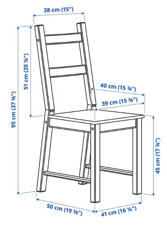 Mesa e 4 Cadeiras conjunto em Pinho Maciço (IKEA, INGO / IVAR)