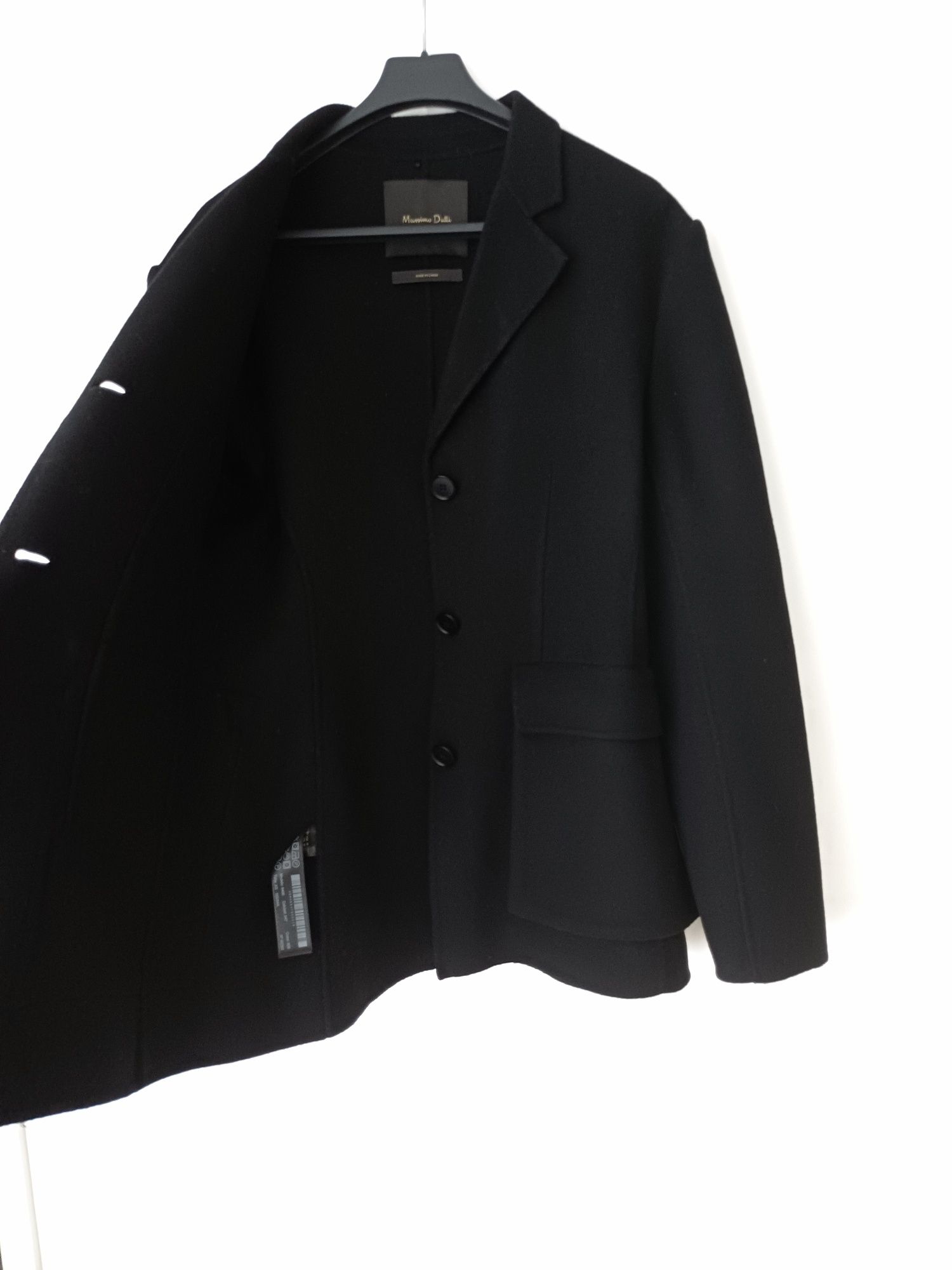 Massimo Dutti wełniany płaszcz krótki przejściowy wełniana kurtka hit